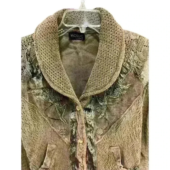 Vintage Holuc Venezia Women's Blazer Jacket 100% Cotton Floral Design Multicolor - Picture 3 of 8